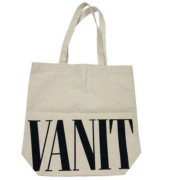 Vanity Fair Cream Black Graphic Top Handle Tote Bag - Picture 1 of 3